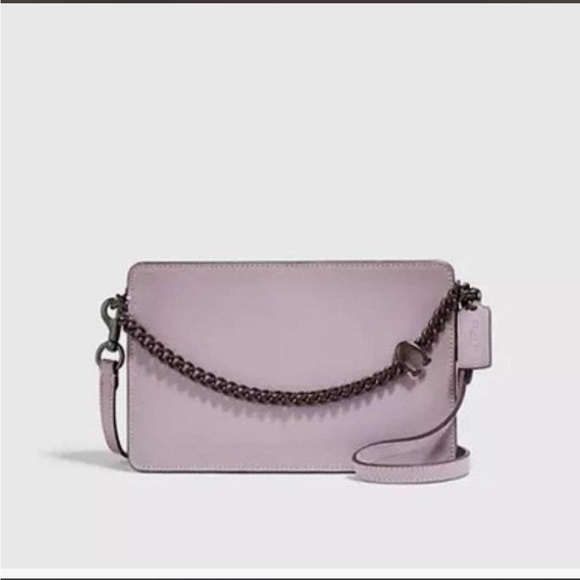 Coach Refined Calf Leather Signature Chain Crossbody in Lilac - Picture 4 of 6